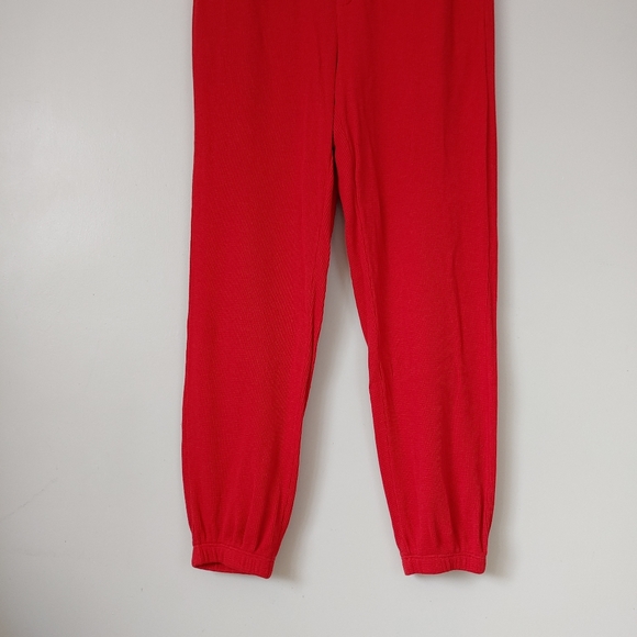 Eberjey Cozy Waffle Short Sleeve & Pant PJ Set Pyjamas Red Size Small - Picture 14 of 16